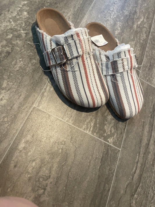 White Striped Canvas Shoes